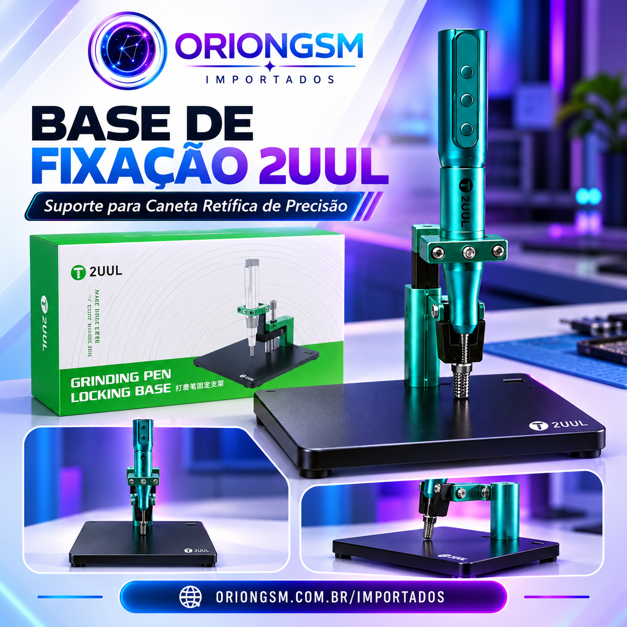 Base de Fixação Profissional 2UUL para Retífica de Precisão – Grinding Pen Locking Base. (ENVIO INTERNACIONAL)