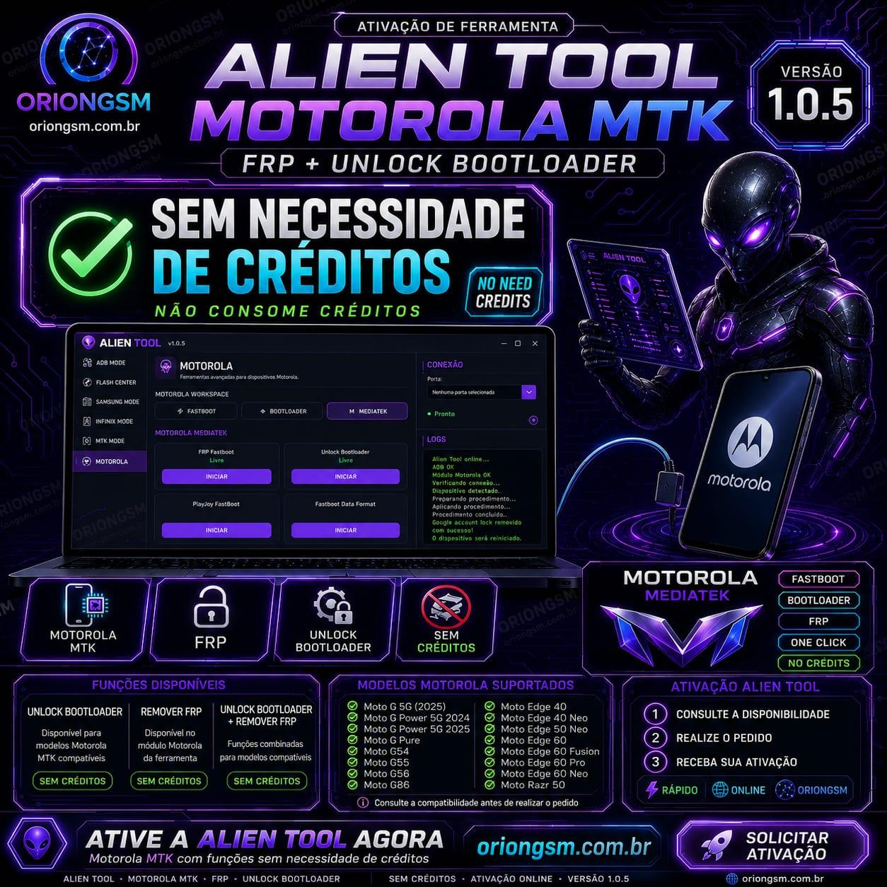 Alien Tool (alientool.upweb.online) MOTO FRP MTK - 06 Meses