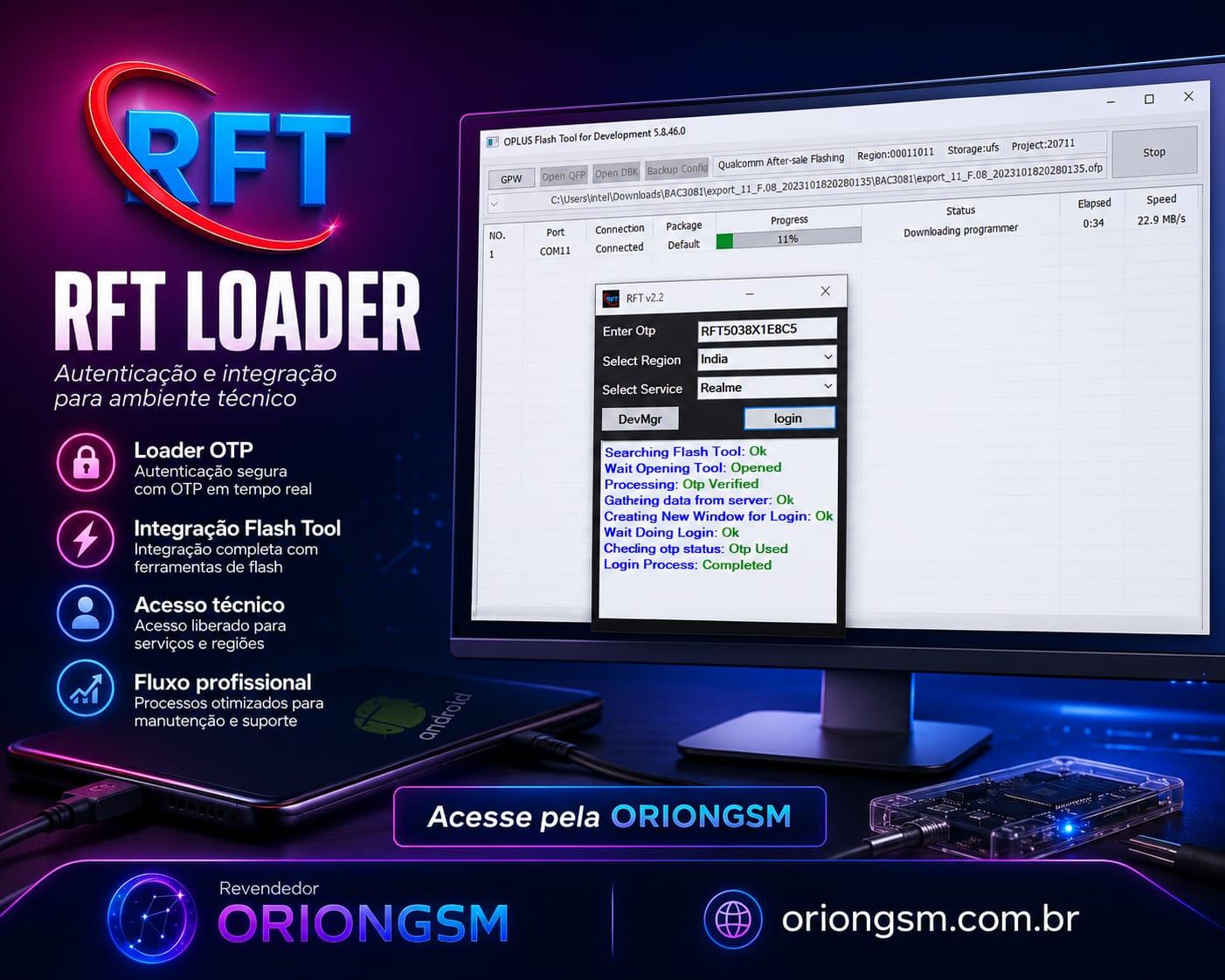 RFT Loader OTP - Login Autenticado ( Oneplus ) Sem Reembolso