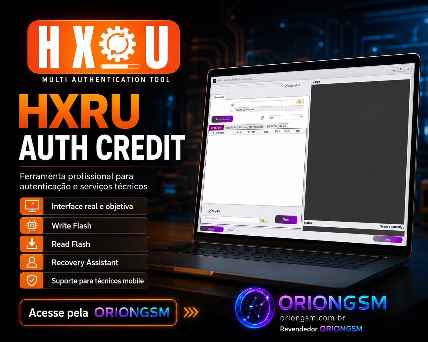 HXRU Xiaomi Auth - Recarga de Créditos Flash/FRP/Mi Account