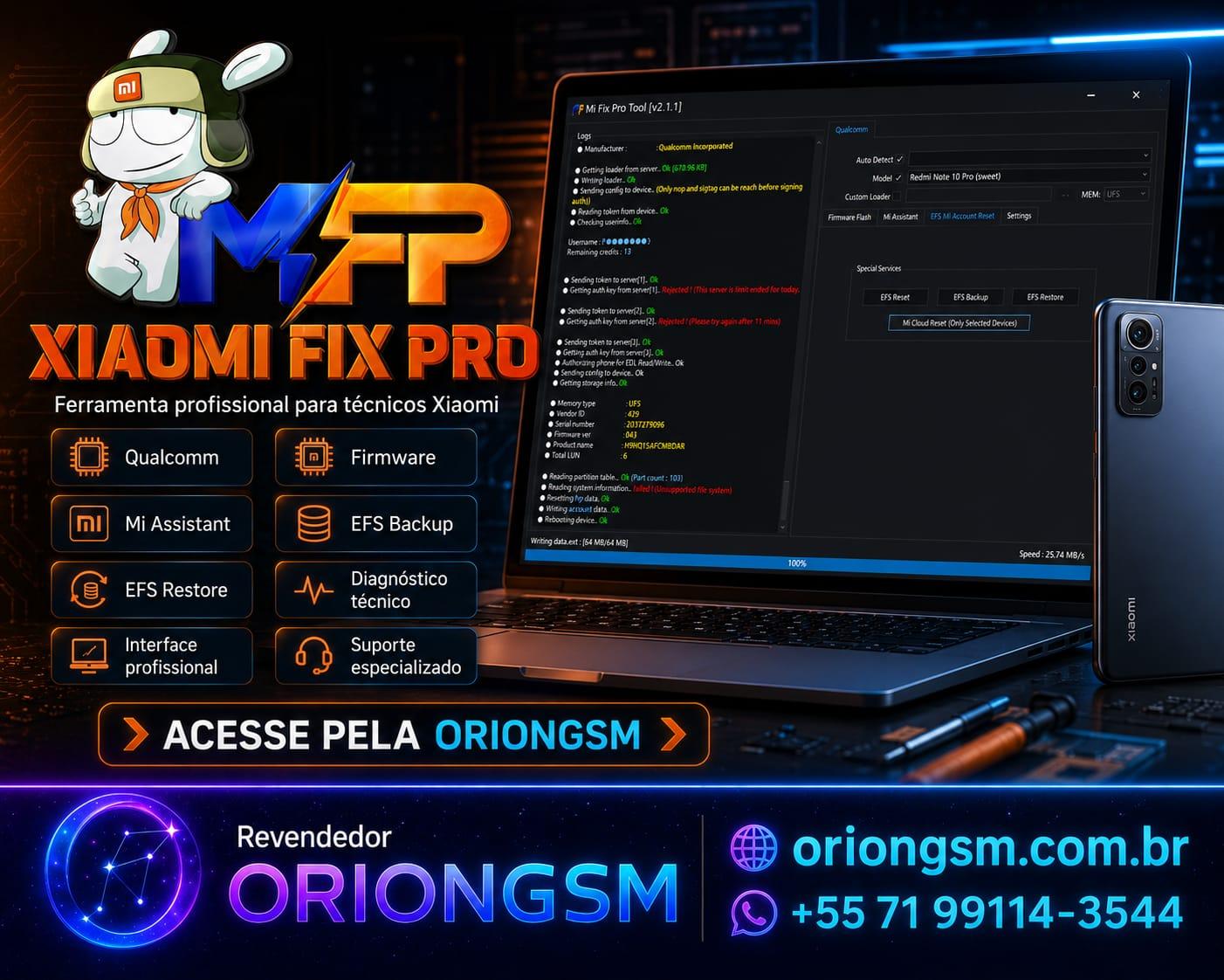 Xiaomi Fix Pro Tool (MIFIXPRO) Auth Flash/FRP Reset Creditos Para Usuário Existente - Fonte Direta