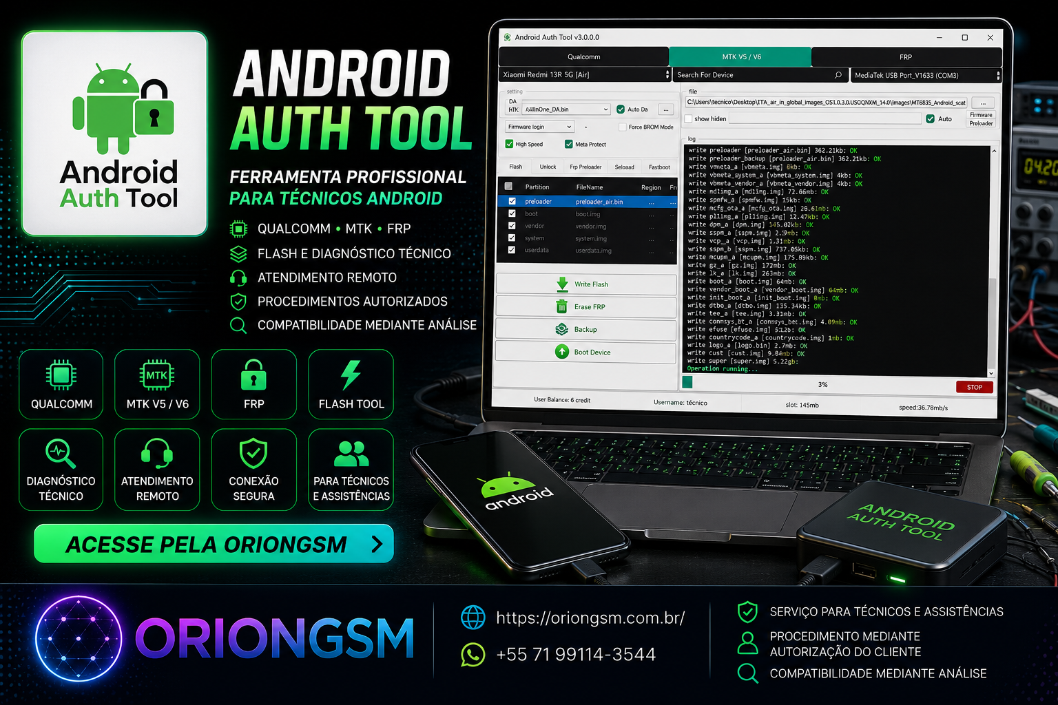 Android Auth Tool - Recarga de Créditos ( Usuário Existente ) FLASH XIAOMI/EFS/MI CLOUD