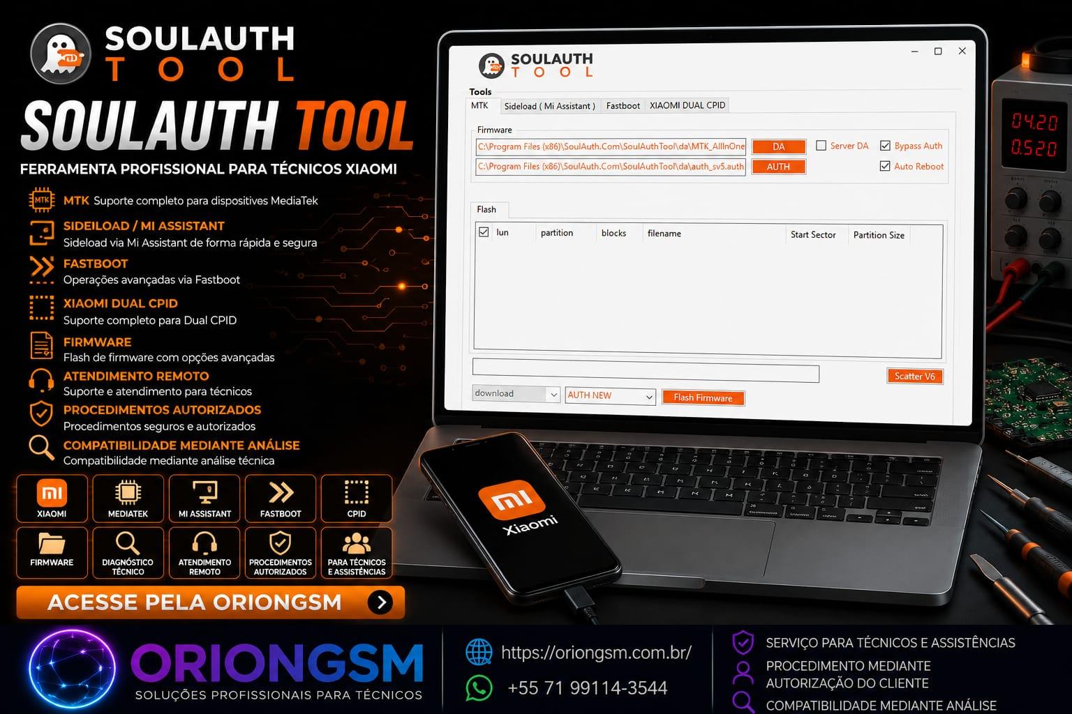 Soul Auth Tool - Recarga de Créditos ( FRP E FLASSH ) Usuário Existente