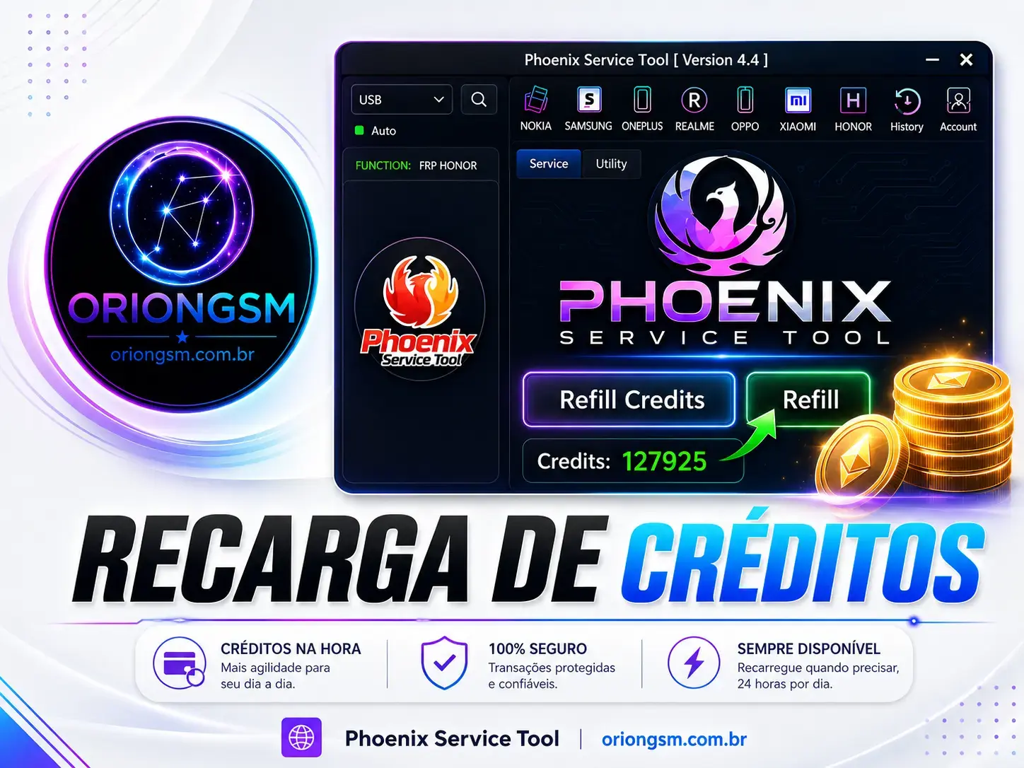 Phoenix Service Tool Créditos - Realme, Xiaomi, FRP, Flash e Auth