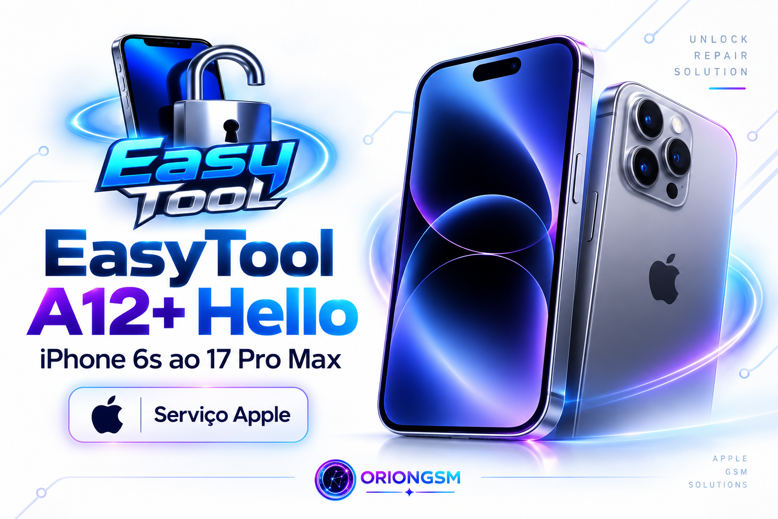 EasyTool A12+ Hello — iPhone 6s ao 17 Pro Max