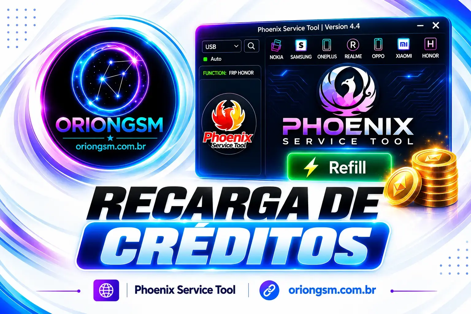 Phoenix Service Tool Créditos - Realme, Xiaomi, FRP, Flash e Auth
