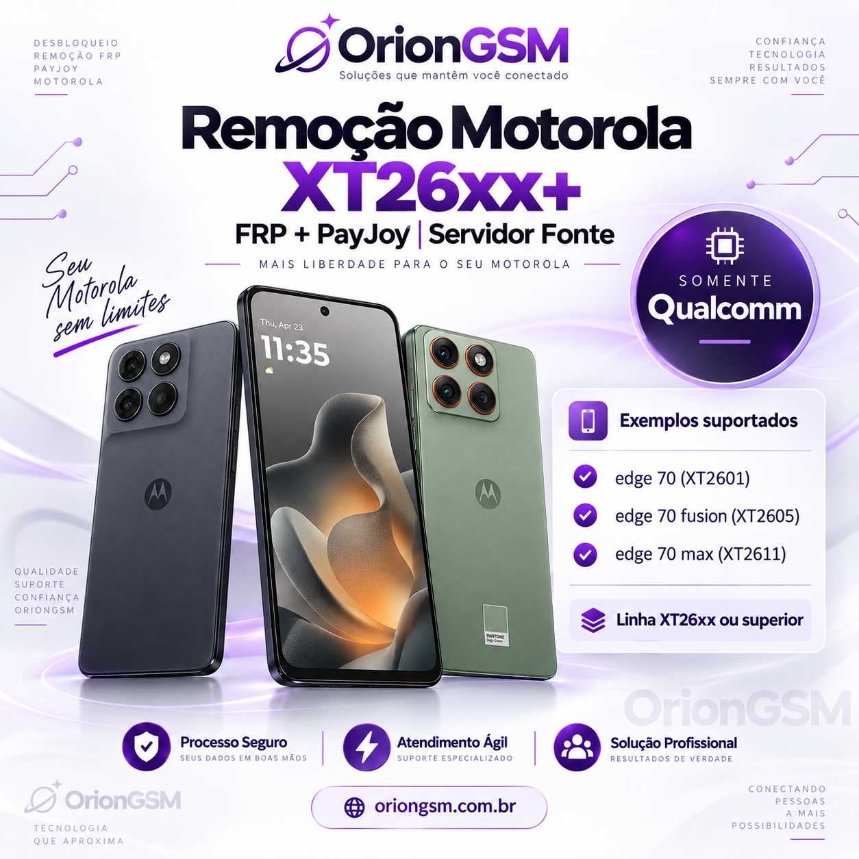 Remoção Motorola XT26xx+ | FRP + PayJoy | Servidor Fonte
